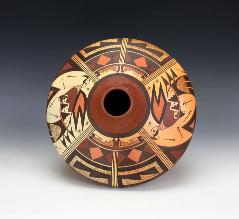 Hopi American Indian Pottery Hummingbird Jar - Debbie Clashin