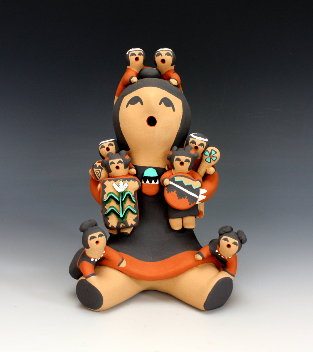 AJI PROJECTとりプルポ鹿の像ウッデンドールズNo.9 アート3点セット Native American Pueblo Pottery - C & D Gifts Native American Art