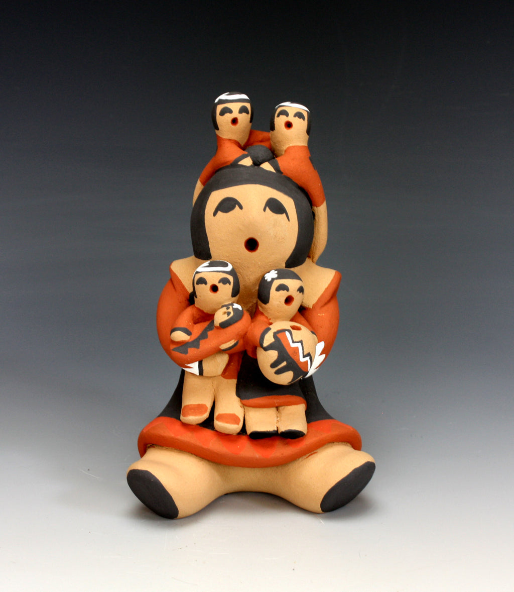Jemez Pueblo American Indian Pottery Medium Female Storyteller - Vernida Toya