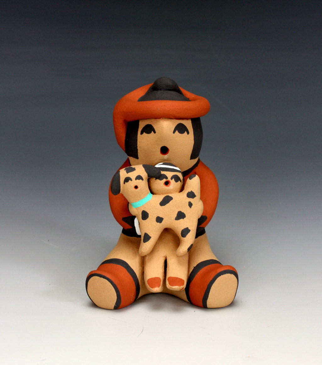 Jemez Pueblo American Indian Pottery Small Grandfather Storyteller - Vernida Toya