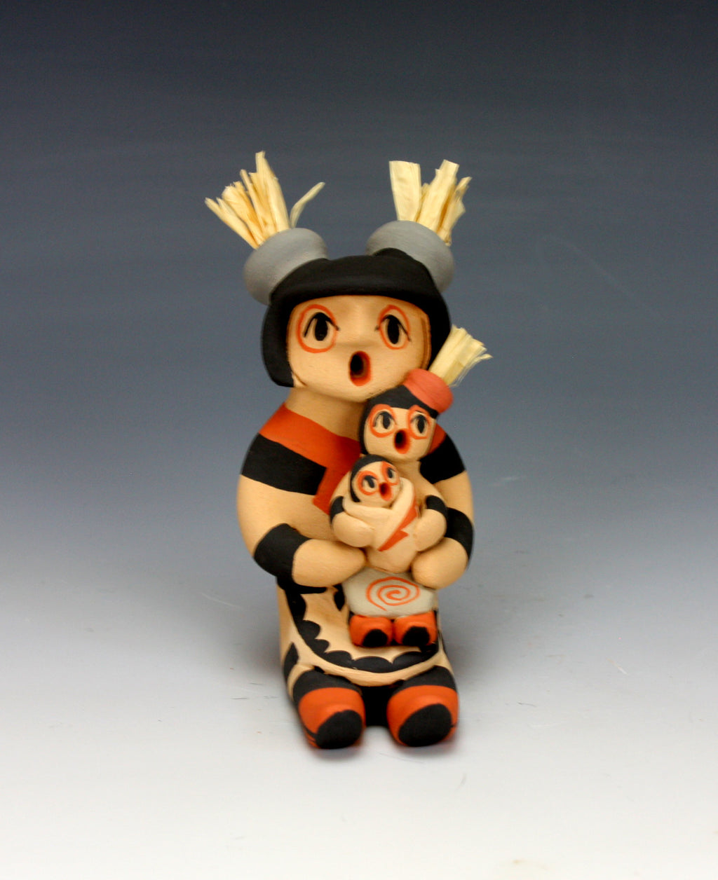 Jemez Pueblo American Indian Pottery Koshare Clown Storyteller - Chrislyn Fragua