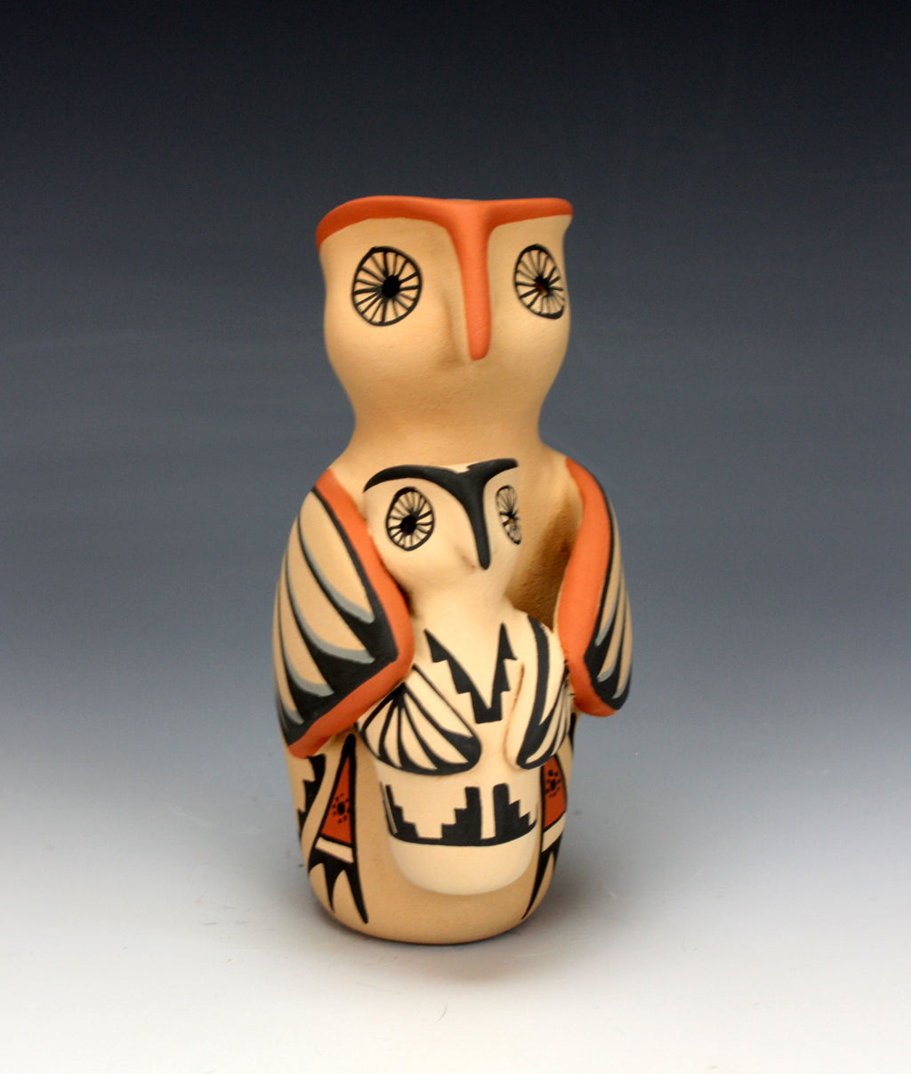 Jemez Pueblo American Indian Pottery Owl Storyteller - Chrislyn Fragua