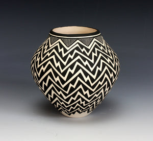 Acoma Pueblo Native American Pottery Small Lightning Jar - Katherine Victorino