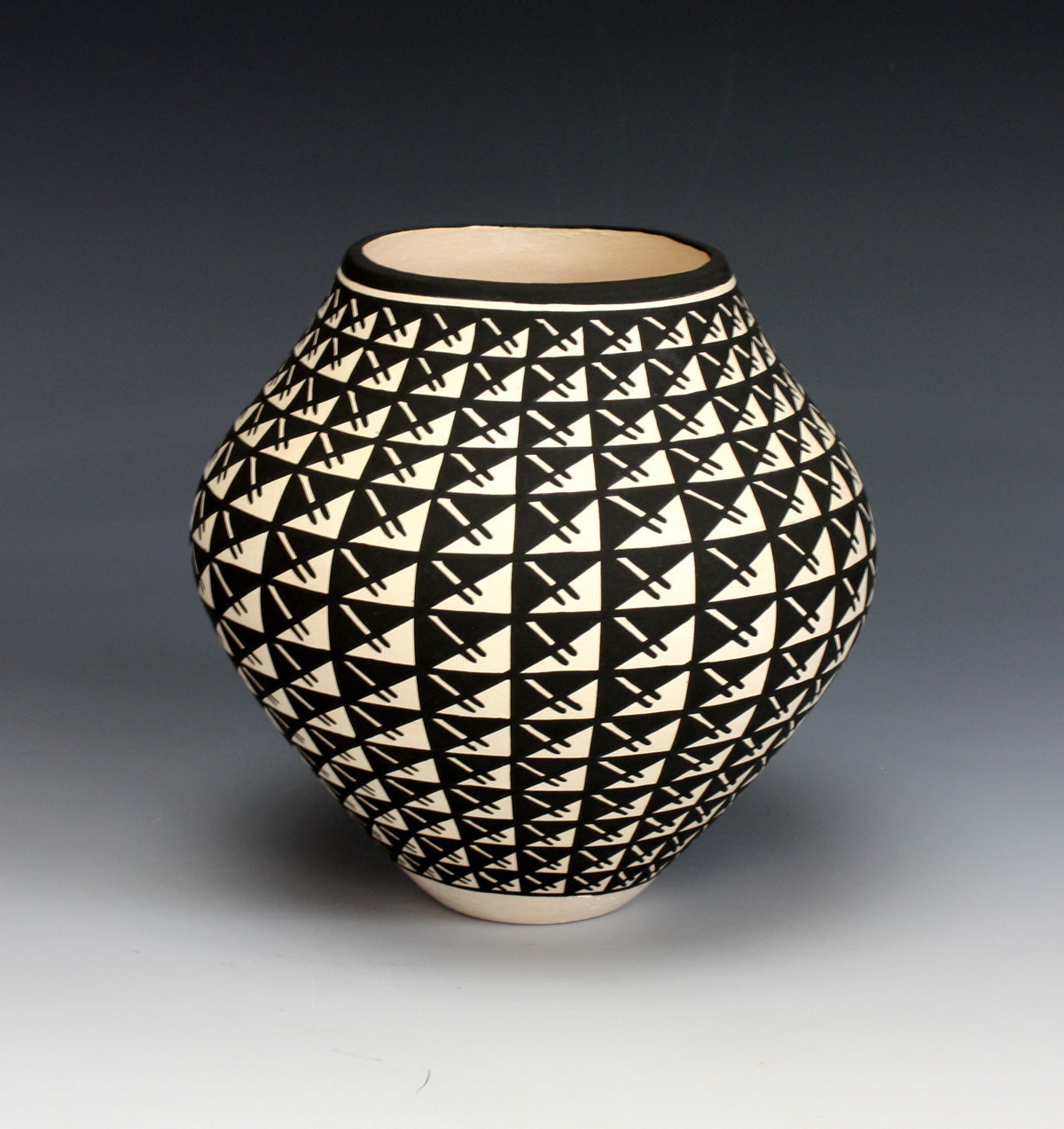 Acoma Pueblo Native American Pottery Small Black & White Jar #1 - Katherine Victorino
