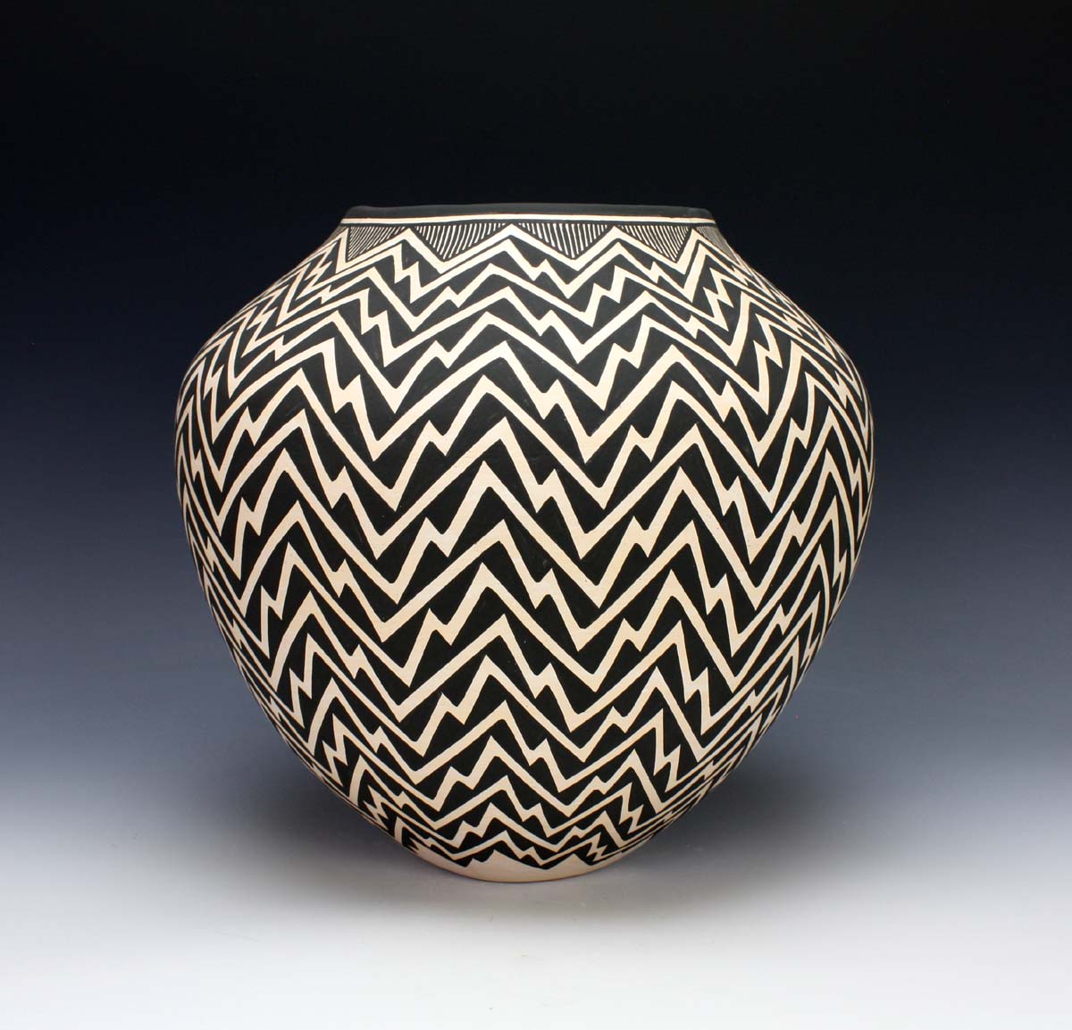 Acoma Pueblo Native American Pottery Large Lightning Jar - Katherine Victorino