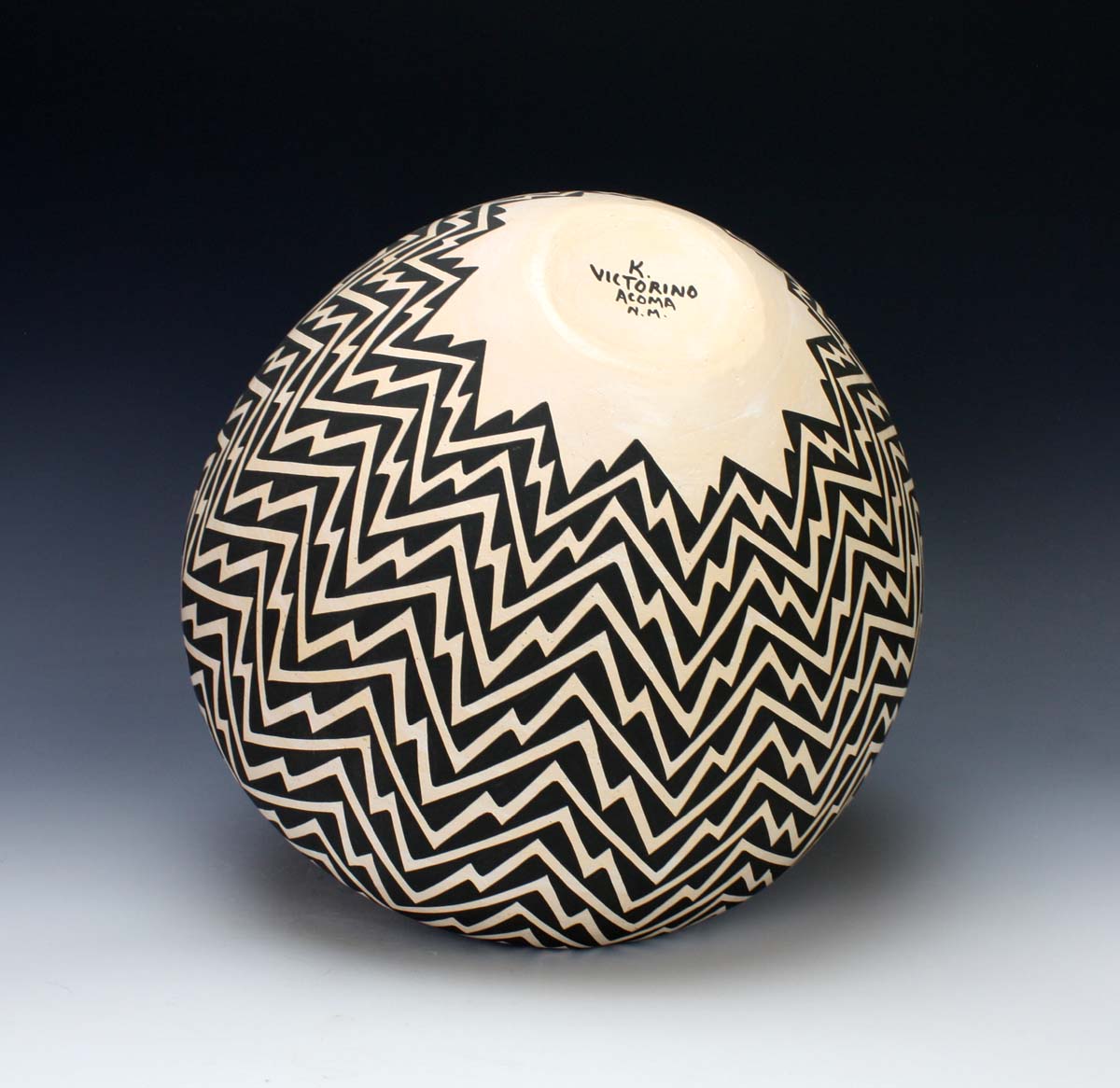 Acoma Pueblo Native American Pottery Large Lightning Jar - Katherine Victorino