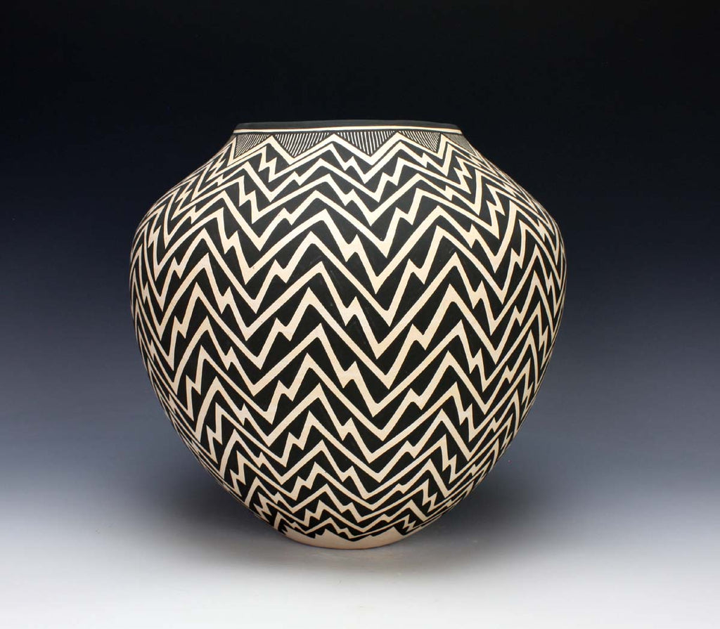 Acoma Pueblo Native American Pottery Large Lightning Jar - Katherine Victorino