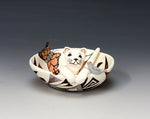 Acoma Pueblo Native American Indian Pottery Cat Bowl - Judy Lewis