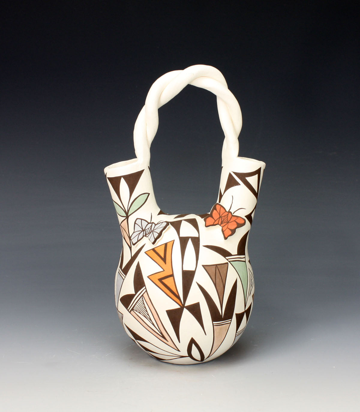 Acoma Pueblo Native American Indian Pottery Wedding Vase - Judy Lewis