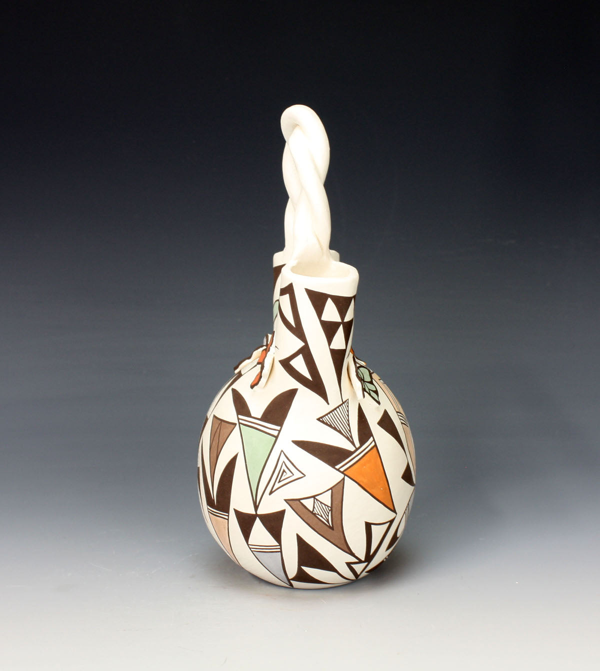 Acoma Pueblo Native American Indian Pottery Wedding Vase - Judy Lewis