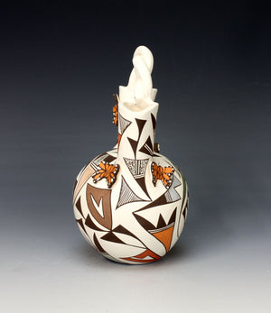 Acoma Pueblo Native American Indian Pottery Wedding Vase #1 - Judy Lewis