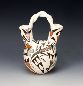 Acoma Pueblo Native American Indian Pottery Wedding Vase #1 - Judy Lewis