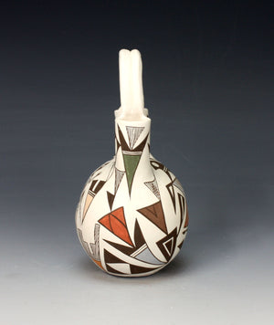 Acoma Pueblo Native American Indian Pottery Wedding Vase #2 - Judy Lewis