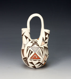 Acoma Pueblo Native American Indian Pottery Wedding Vase #2 - Judy Lewis