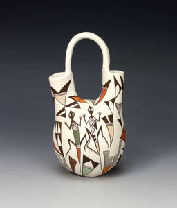 Acoma Pueblo Native American Indian Pottery Wedding Vase #2 - Judy Lewis