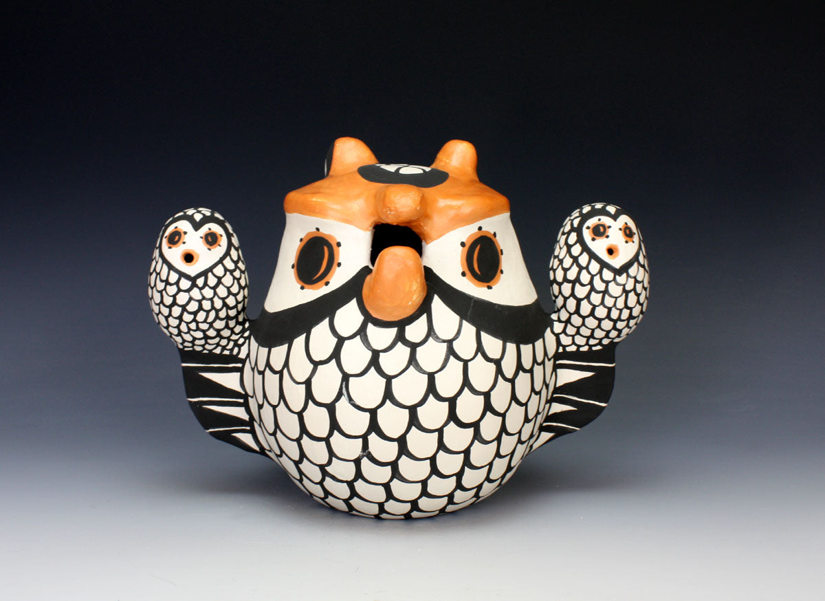 Acoma Pueblo Native American Indian Pottery Owl Storyteller - Mary Antonio Garcia