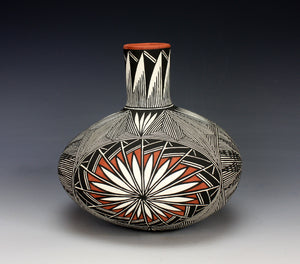 Acoma Pueblo Native American Indian Pottery Fine Line Jar #1 - Ruth Estevan