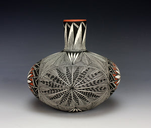 Acoma Pueblo Native American Indian Pottery Fine Line Jar #1 - Ruth Estevan
