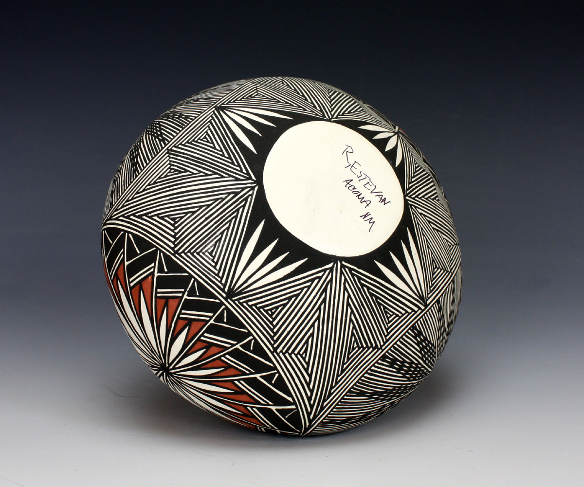 Acoma Pueblo Native American Indian Pottery Fine Line Jar #1 - Ruth Estevan