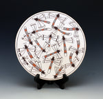 Acoma Pueblo Native American Indian Pottery Dragonfly Plate - Franklin Peters