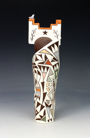 Acoma Pueblo Native American Indian Pottery Cornmaiden #4 - Judy Lewis