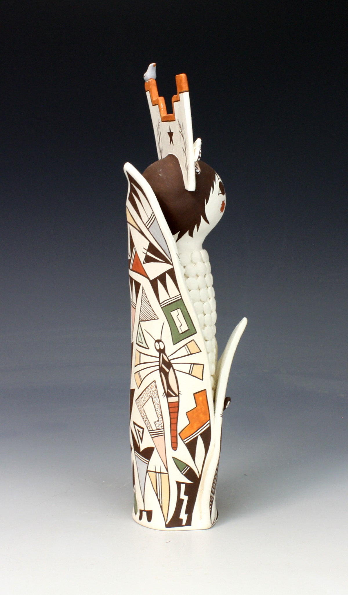 Acoma Pueblo Native American Indian Pottery Cornmaiden #4 - Judy Lewis