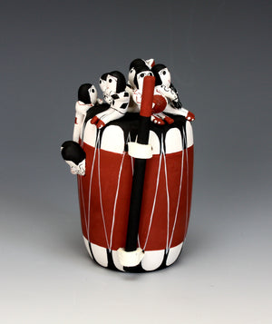 Cochiti Pueblo Native American Indian Pottery Friendship Drum - Vangie Suina