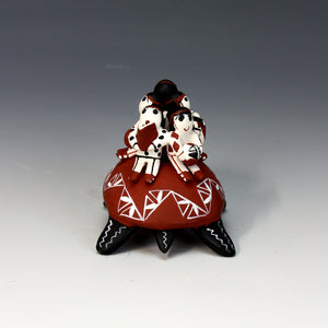 Cochiti Pueblo Native American Indian Pottery Turtle Rider #1 - Vangie Suina