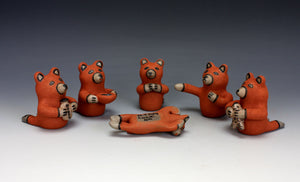 Cochiti Pueblo Native American Indian Pottery Bear Family - Mary Janice Ortiz