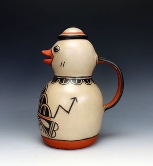 Cochiti Pueblo Native American Indian Pottery Duck Pitcher - Mary Janice Ortiz