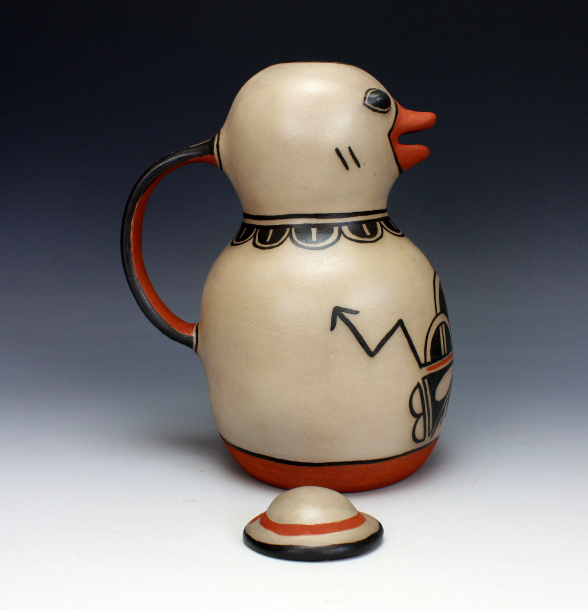 Cochiti Pueblo Native American Indian Pottery Duck Pitcher - Mary Janice Ortiz