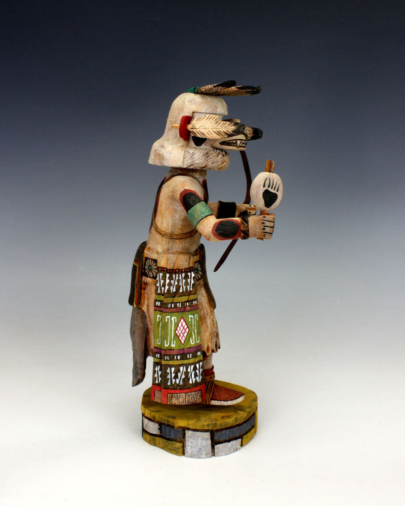 Hopi Native American Indian White Bear Kachina - Alexander Youvella Sr.
