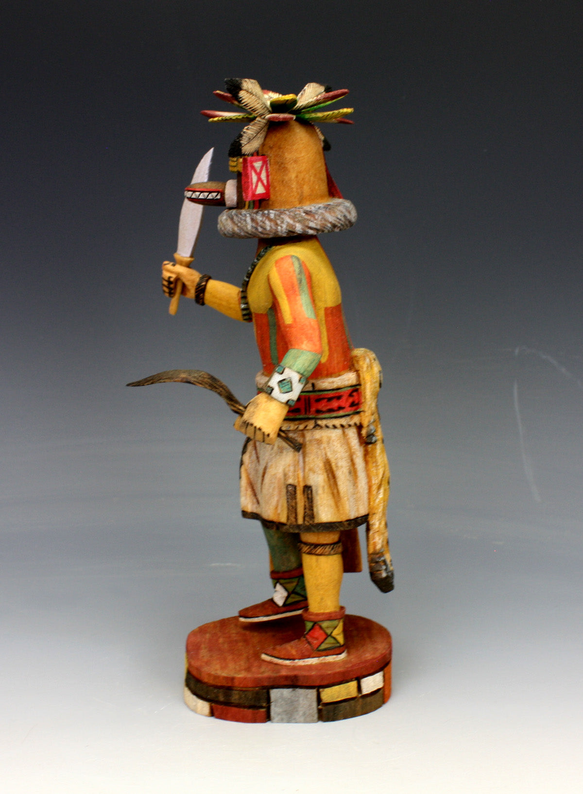 Hopi Native American Indian Hair Cutting Racer Kachina - Alexander Youvella Sr.