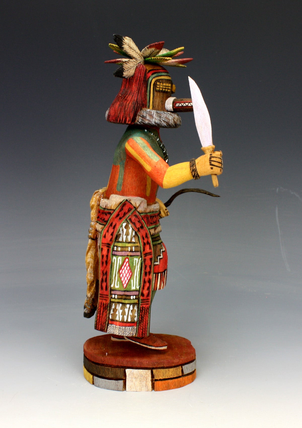 Hopi Native American Indian Hair Cutting Racer Kachina - Alexander Youvella Sr.