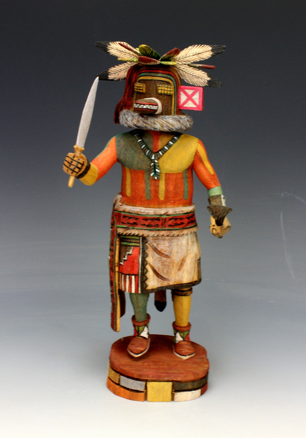 Hopi Native American Indian Hair Cutting Racer Kachina - Alexander Youvella Sr.