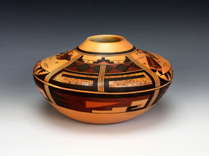Hopi American Indian Pottery Roadrunner Jar - Debbie Clashin
