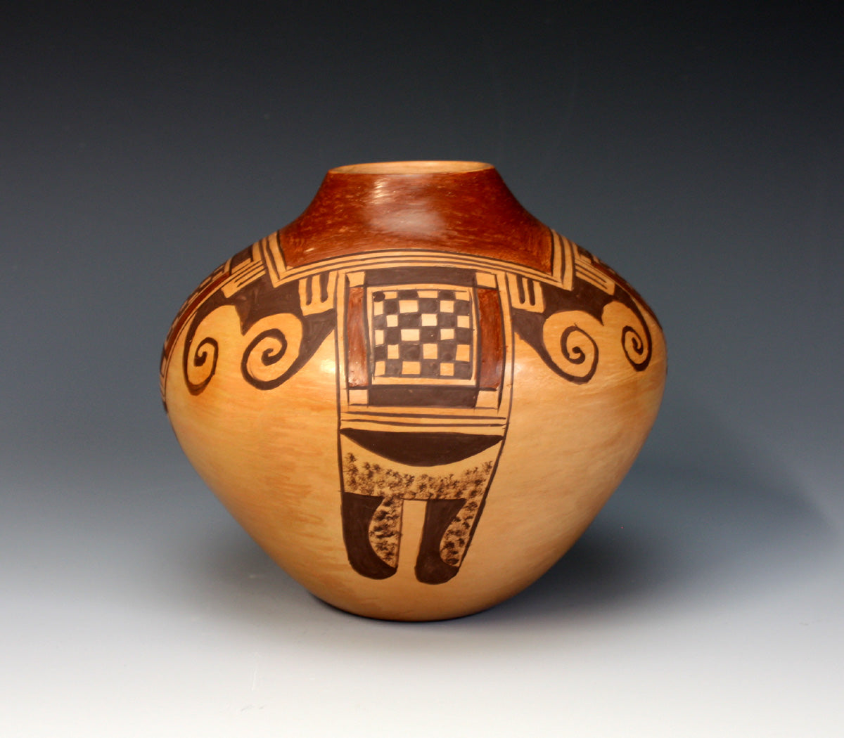 Hopi American Indian Pottery Eagle Tail Jar - Vernida Polacca Nampeyo