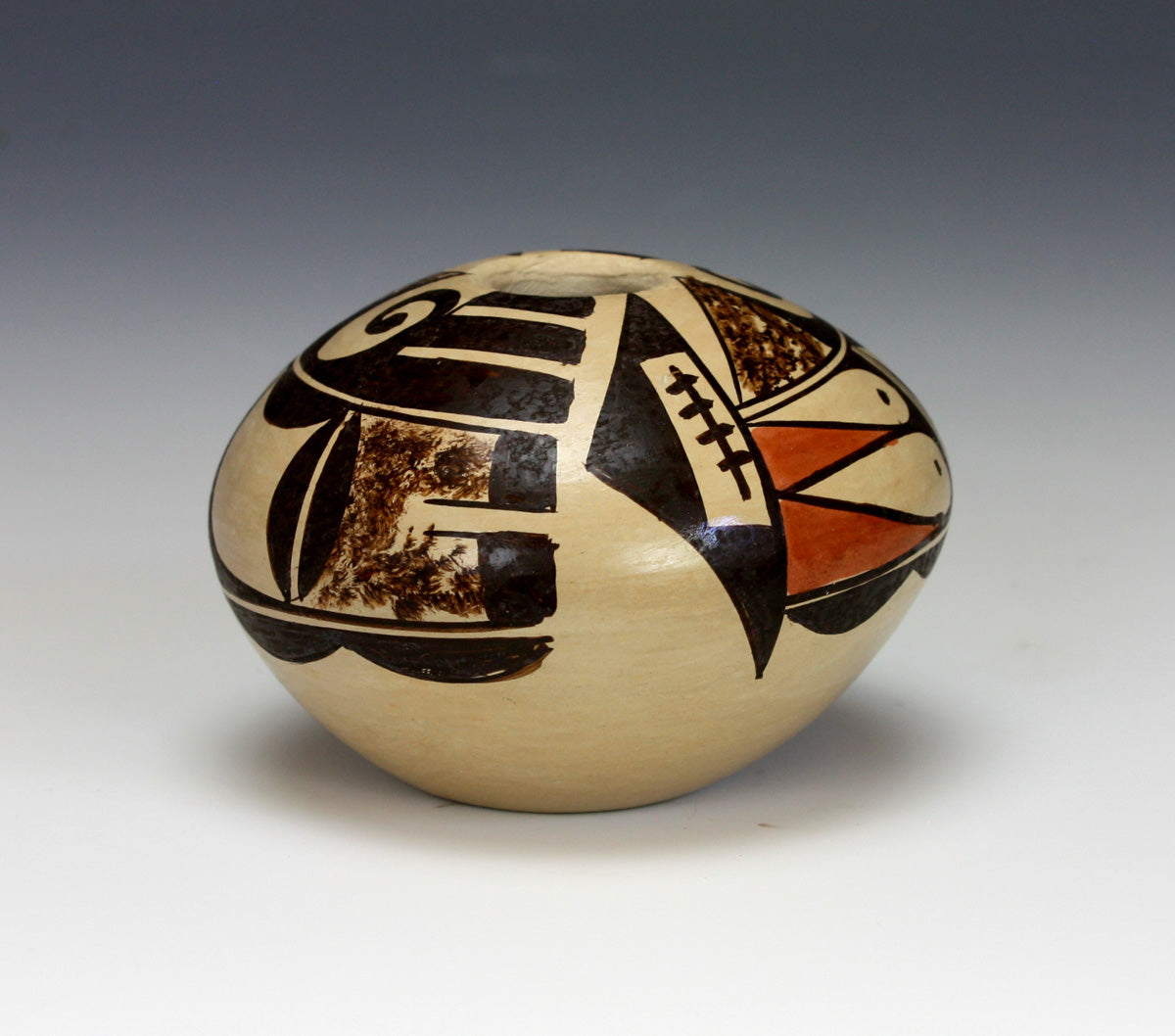 Hopi Native American Indian Pottery Small Eagle Tail Jar - Adelle Nampeyo