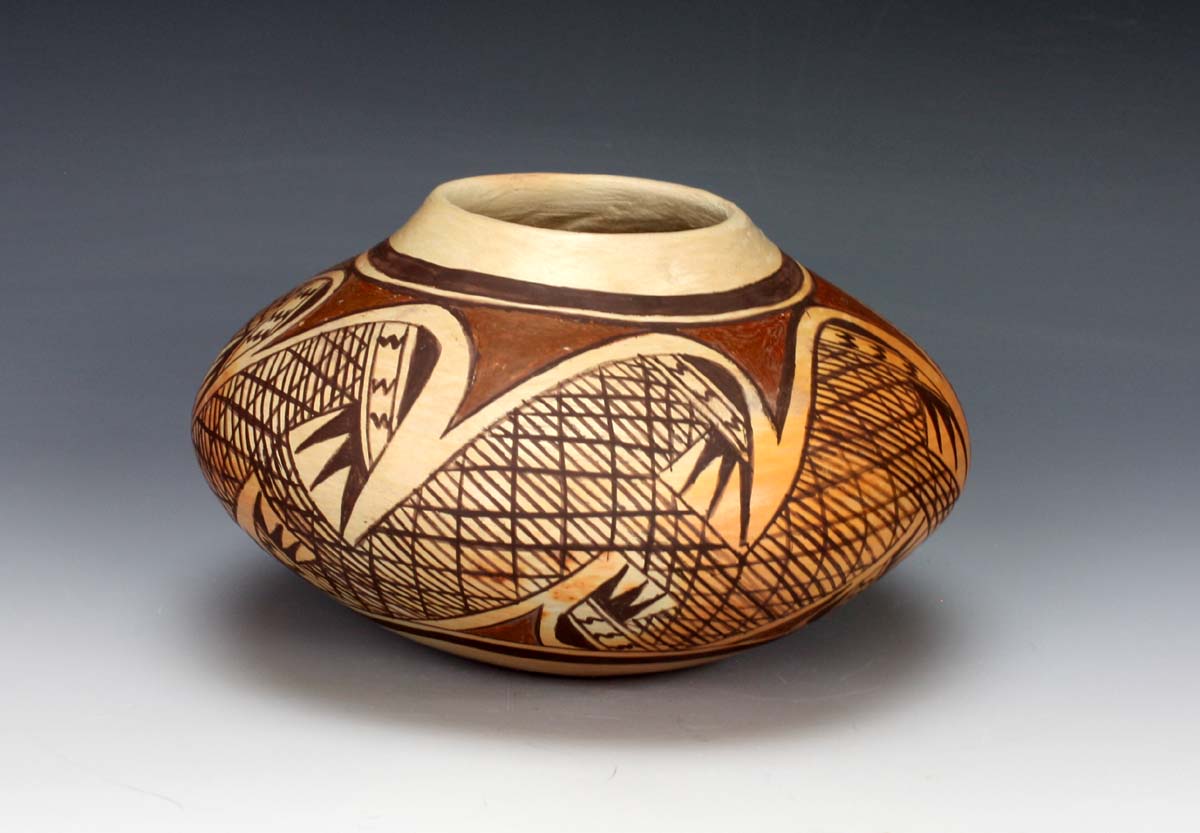 Hopi American Indian Pottery Migration Seed Jar - Vernida Polacca Nampeyo