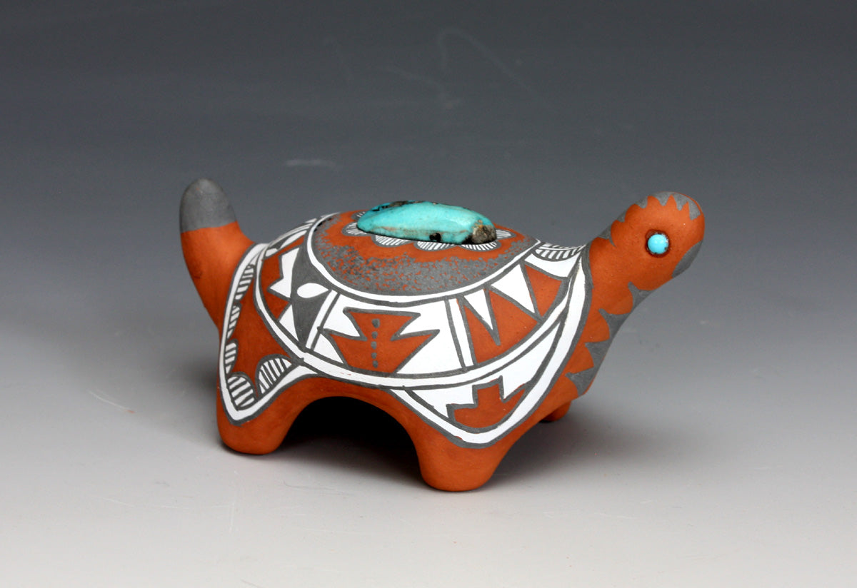 Jemez Pueblo American Indian Pottery Turtle  - Mary Small