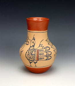 Jemez Pueblo American Indian Pottery Polychrome Vase #1 - Maxine Yepa