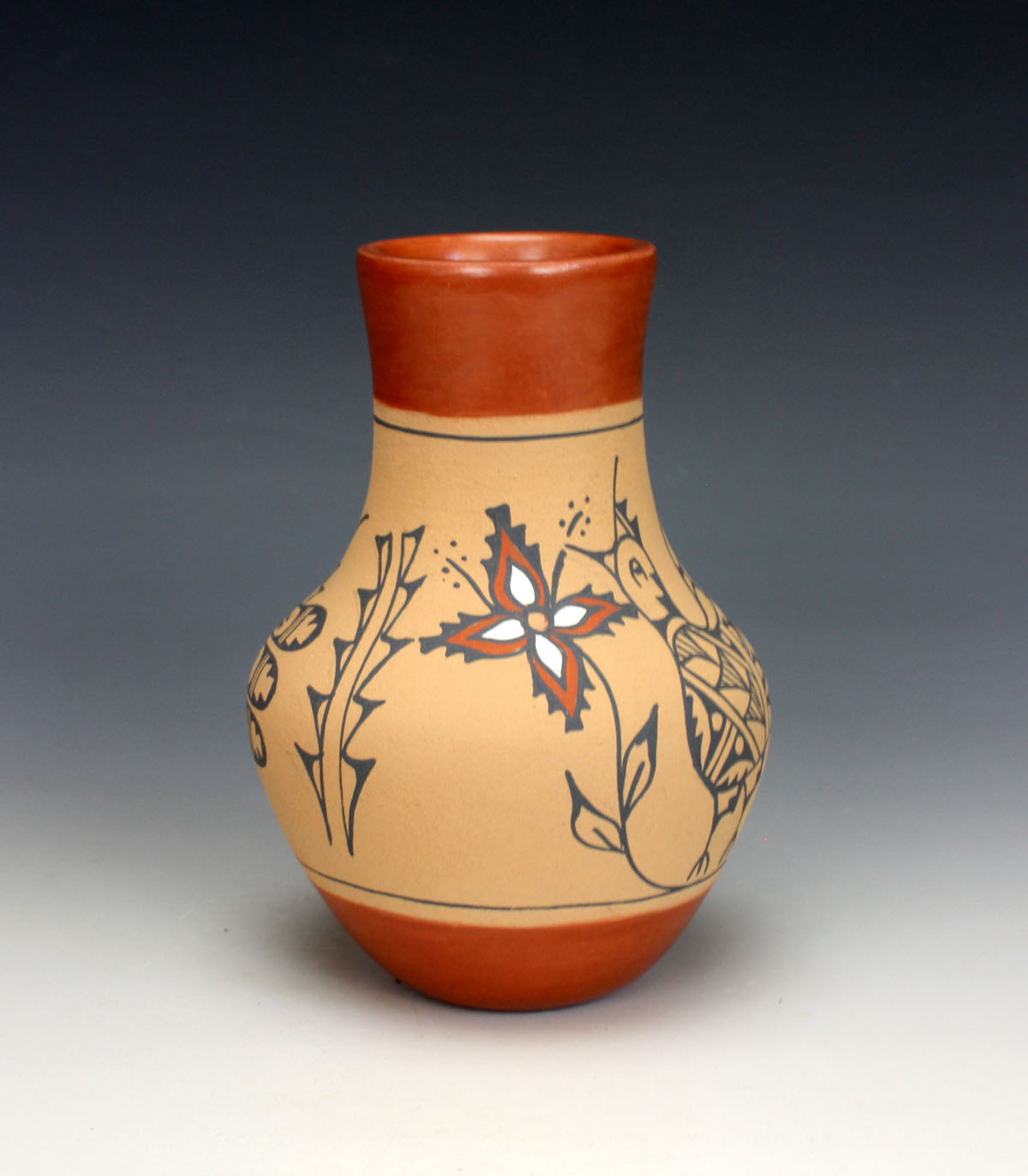 Jemez Pueblo American Indian Pottery Polychrome Vase #1 - Maxine Yepa