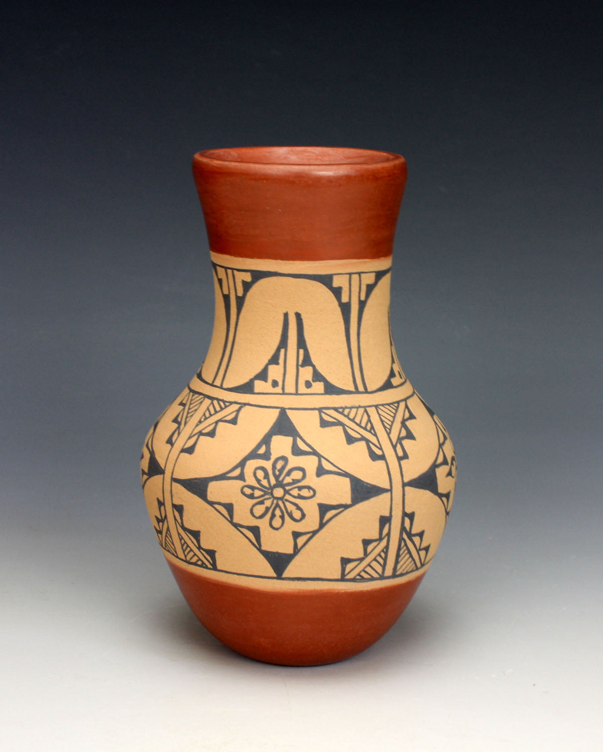 Jemez Pueblo American Indian Pottery Polychrome Vase #2 - Maxine Yepa