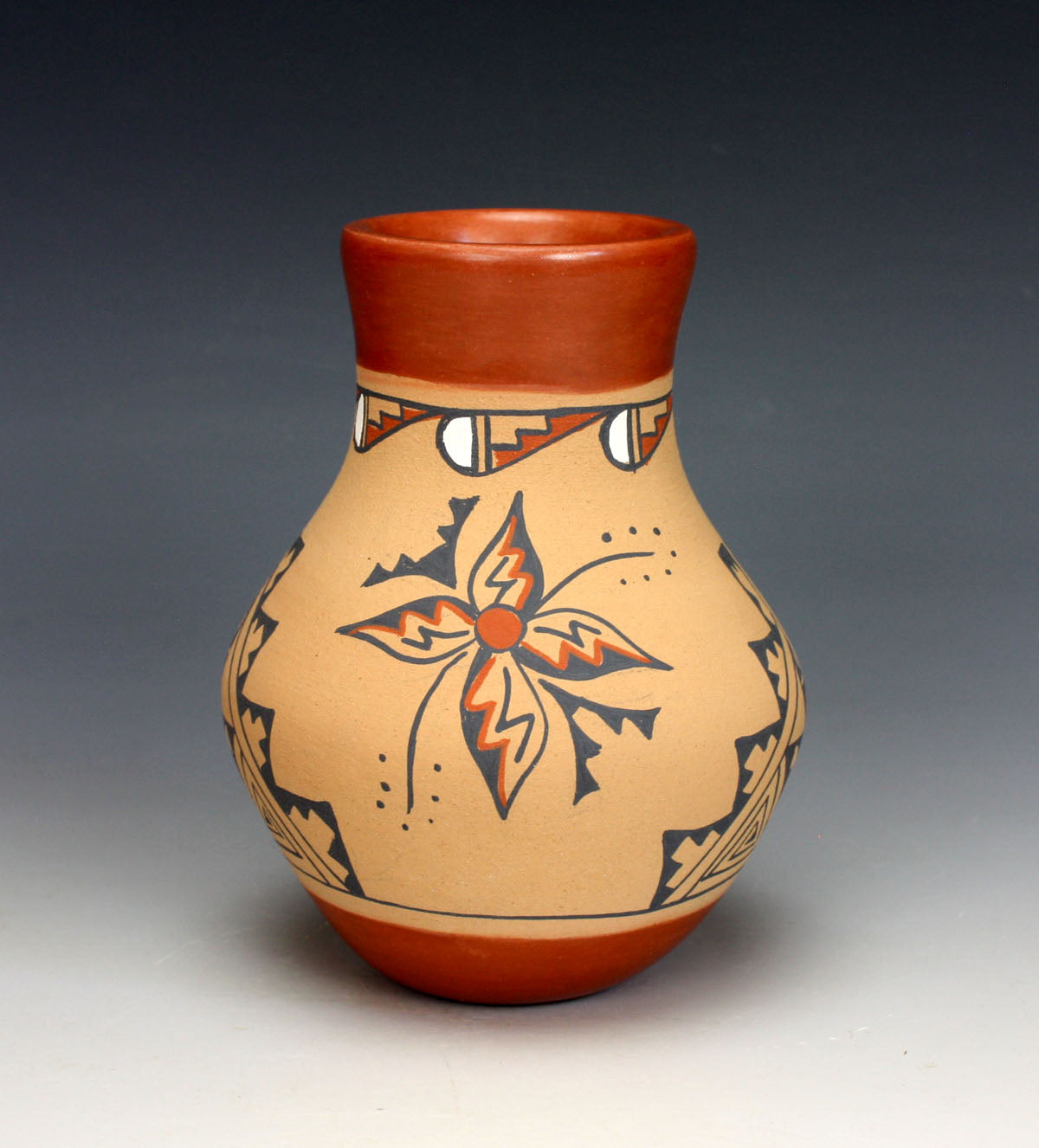Jemez Pueblo American Indian Pottery Polychrome Vase #3 - Maxine Yepa