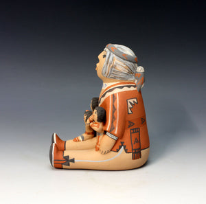 Jemez Pueblo American Indian Pottery Grandfather Storyteller - Leonard Tsosie