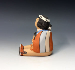 Jemez Pueblo American Indian Pottery Small Grandfather Storyteller - Leonard Tsosie