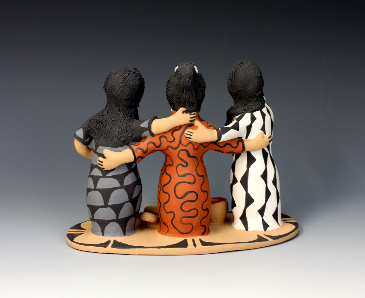 Jemez Pueblo American Indian Pottery 3 Best Friends - Bonnie Fragua