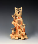 Jemez Pueblo American Indian Pottery Dog Storyteller - Bonnie Fragua