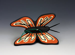 Jemez Pueblo American Indian Pottery Butterfly Ornament #1 - Loren Wallowingbull