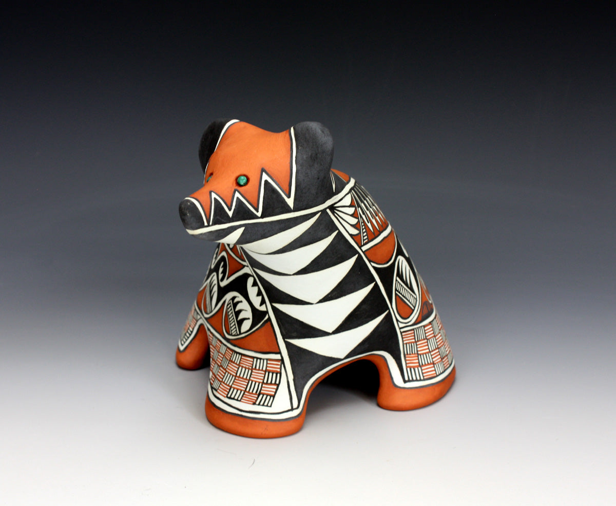 Jemez Pueblo American Indian Pottery Bear Figure - Scott Small